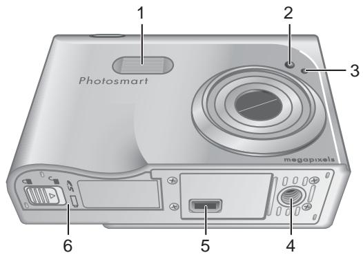 HP PHOTOSMART R927 - Façade et dessous de l'appareil photo - 1