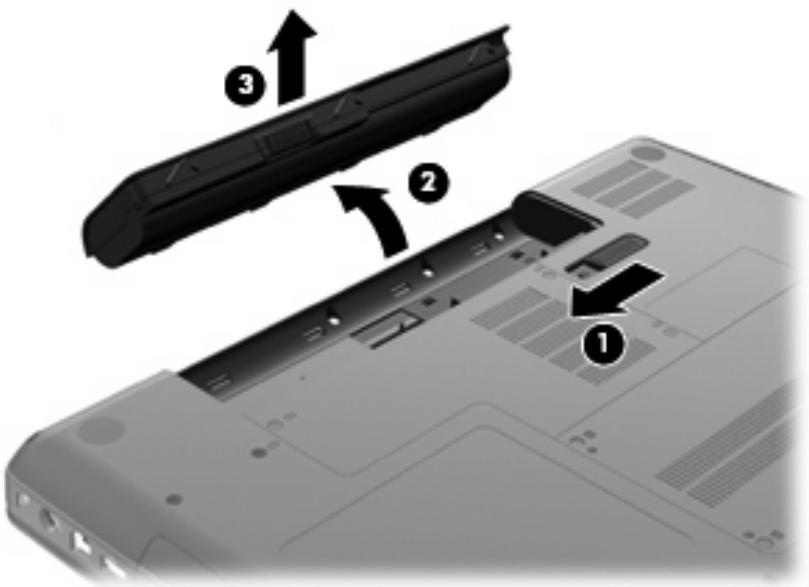 HP COMPAQ PRESARIO CQ56-258SA - Insertion ou retrait de la batterie - 3