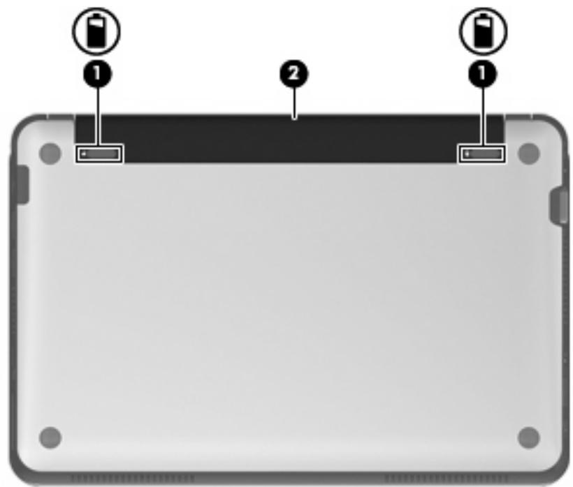HP MINI 210-1012SA - Éléments de la partie inférieure - 1
