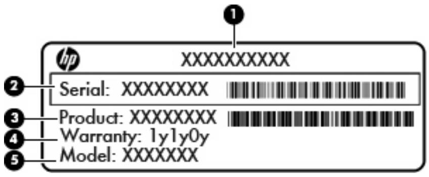 HP MINI 210-1160SA - Identification des étiquettes - 1