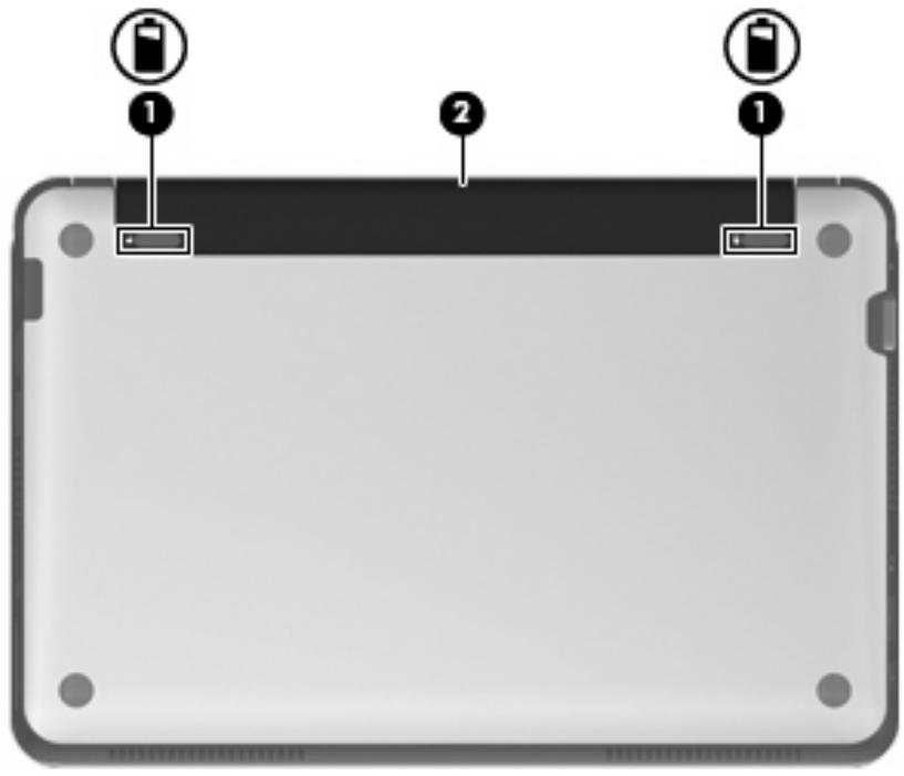 HP MINI 210-1165SA - Éléments de la partie inférieure - 1