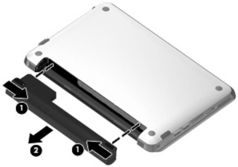 HP MINI 210-1165SA - Insertion ou retrait de la batterie - 2