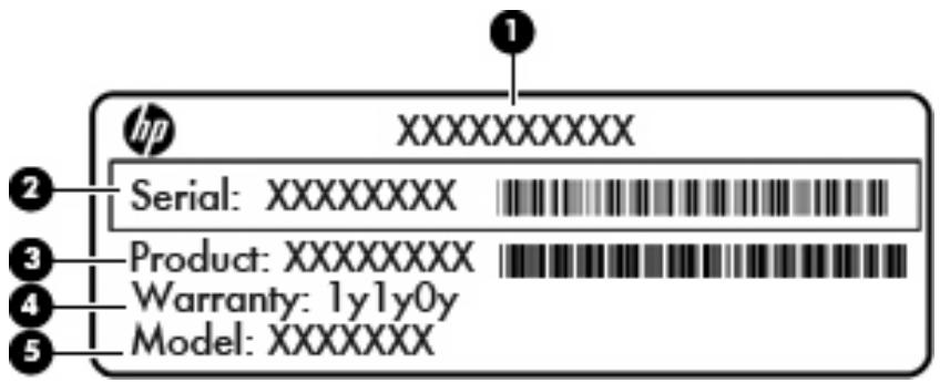 HP MINI 210-1165SA - Identification des étiquettes - 1