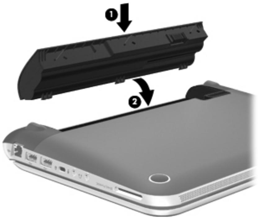HP MINI 210-3000EA - Insertion de la batterie - 1