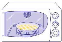 DELONGHI MW 25 - The pre-heating finishes when the ventilated-oven &amp; grill operating light turns off. Next proceed as follows: - 1