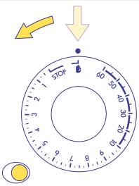 DELONGHI MW 25 - Turn the timer knob in an anti-clockwise direction to the setting. - 1