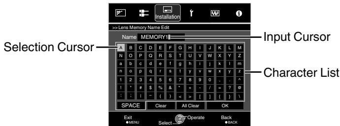 JVC DLA-X700R - Select the adjustment data to edit, and press the [OK] button - 1