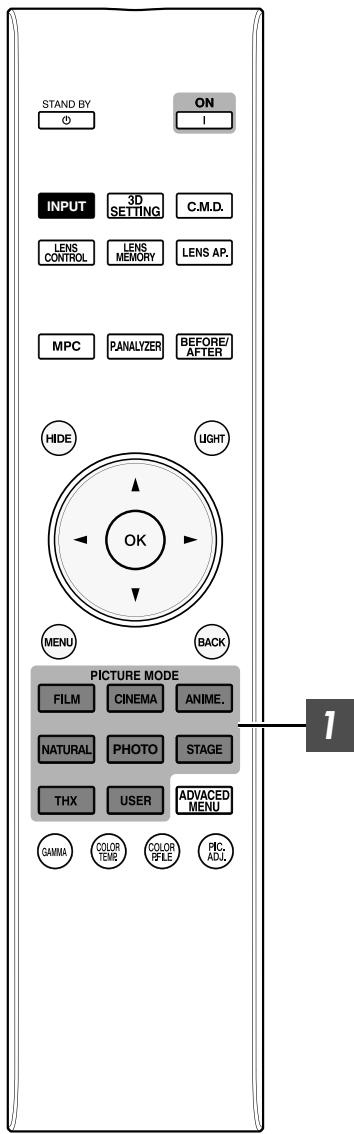 JVC DLA-X700R - Régler le mode d'image - 1