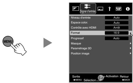 JVC DLA-X700R - Régler la taille de l'image (rapport de format) - 1