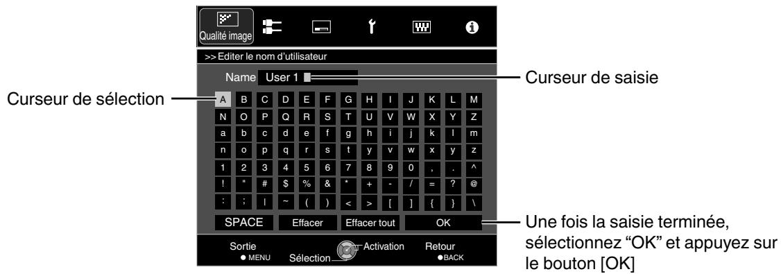 JVC DLA-X700R - Editor le nom d'utilisateur - 1