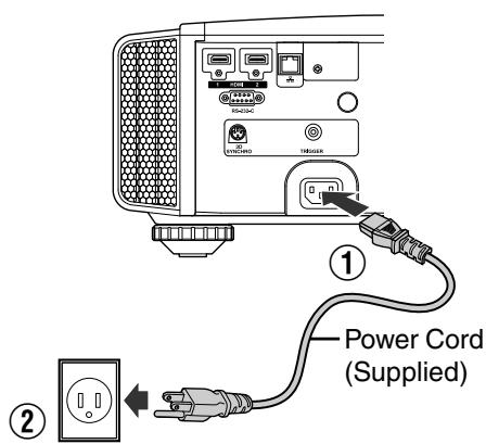 JVC DLA-X700R - Connecting the Power Cord (Supplied Accessory) - 1