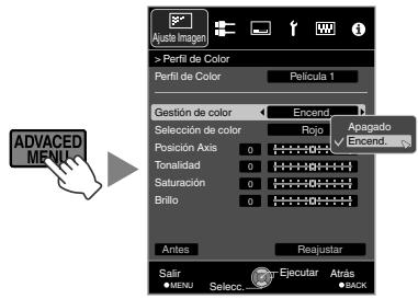 JVC DLA-X900R - Ajuste "Gestión de color" a "Encend." y pulse el botón [OK] - 1