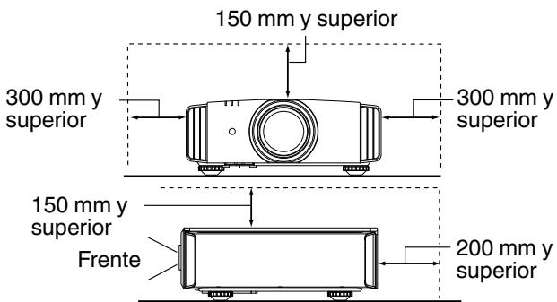 JVC DLA-X900R - Mantenga el espacio sufiente respecto a paredes, etc. - 1