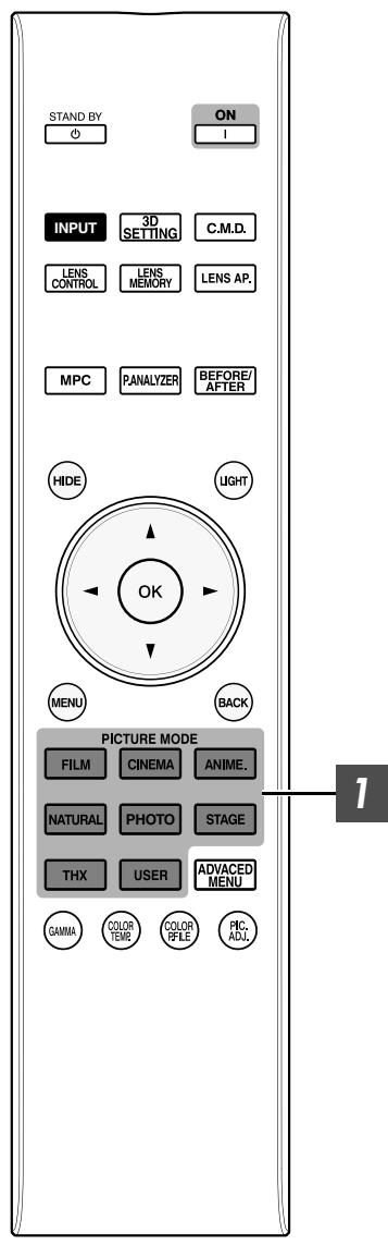 JVC DLA-X900R - Setting the Picture Mode - 1