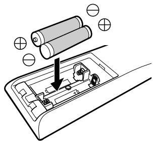 JVC DLA-X900R - Loading Batteries into the Remote Control - 2