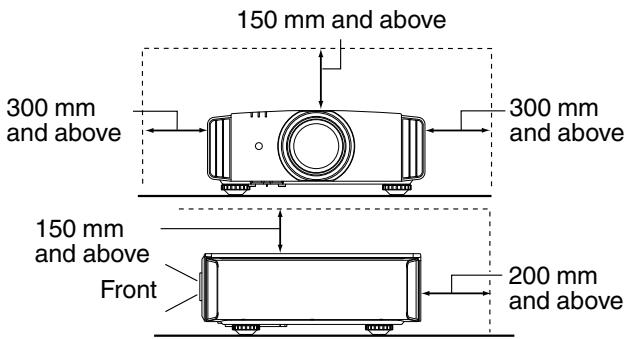 JVC DLA-X900R - Maintain clearance from the wall, etc. - 1