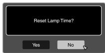 JVC DLA-X900R - Resetting the lamp time from the menu screen - 4