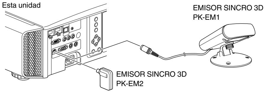 JVC DLA-X95R - Conecte EMISOR SINCRO 3D al terminal [3D SYNCHRO] de la unidad principal - 1