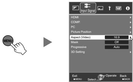 JVC DLA-X95R - Adjusting the Screen Size (Aspect) - 1