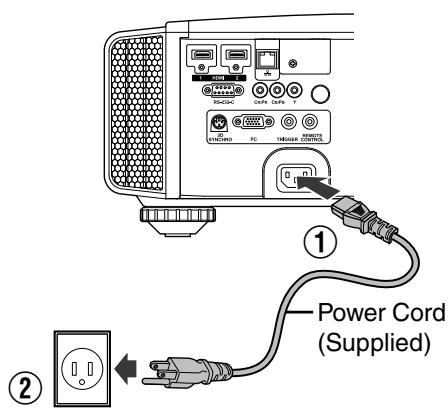 JVC DLA-X95R - Connecting the Power Cord (Supplied Accessory) - 1