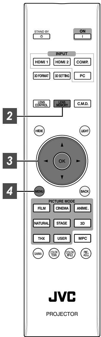 JVC DLA-X95R - Saving and Retrieving Adjustment Settings - 1