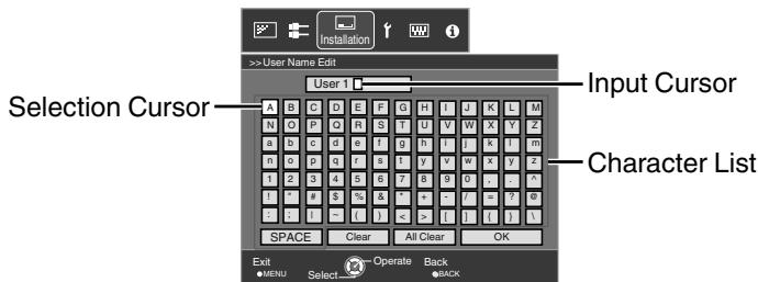 JVC DLA-X95R - Select the adjustment data to edit, and press the [OK] button - 1