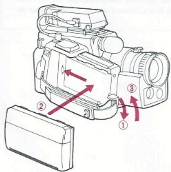 JVC GR-45 - Fixation de la batterie - 1