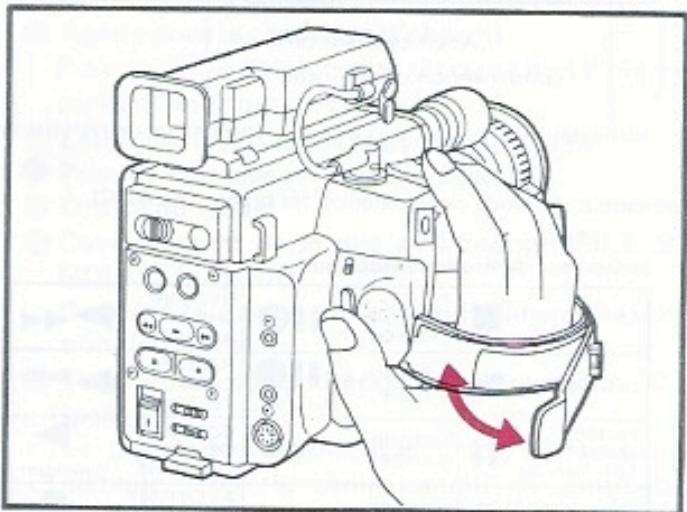 JVC GR-45 - Réglage de la courroie de poignée - 1