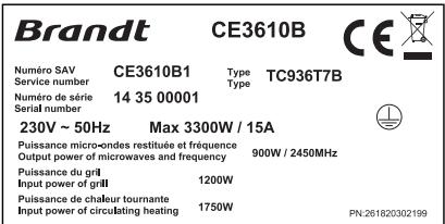 BRANDT CE3610B,  CE3610W,  CE3610W - - SERVICE CALLS - 1