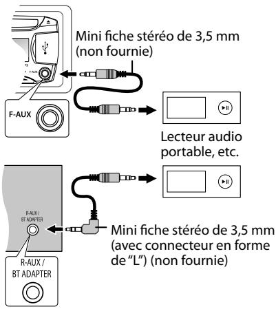 JVC KD-R431 - Lecture d'un apparéil extérieur à partir de l'entrée auxiliaire avant/ arrrière (Front/Rear AUX) - 1