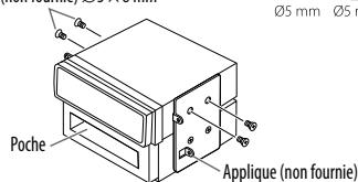 JVC KD-R461 - Lors d'une installation sans manchon de montage - 2