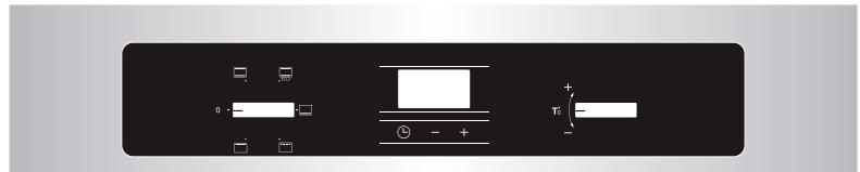 Control panel interface with input fields, display, and output indicators
