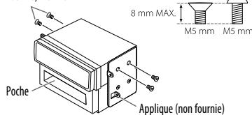 JVC KD-X220 - Lors d'une installation sans manchon de montage - 1