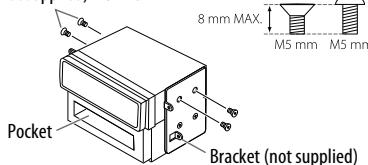 JVC KD-X220 - When installing without the mounting sleeve - 1