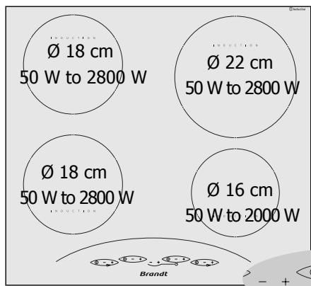Ø 18 cm 50 W to 2800 W Ø 22 cm 50 W to 2800 W Ø 18 cm 50 W to 2800 W Ø 16 cm 50 W to 2000 W Brandt
