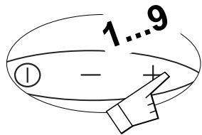 1...9 ① - +