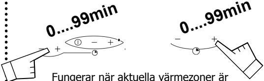 0...99min Fungerar när aktuella värmezoner är 0...99min
