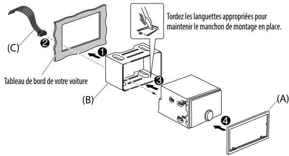 JVC KW-R920BT - Installation de l'appareil (montage encastré) - 1