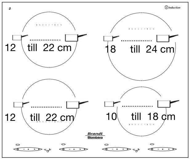 INDUCTION 12 till 22 cm INDUCTION 18 till 24 cm INDUCTION 12 till 22 cm 10 till 18 cm Brandt Blomberg