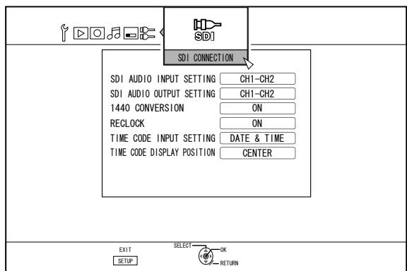 JVC SR-HD2500EU - Press the [▶] button, and select "SDI CONNECTION" - 1