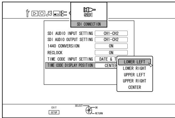 JVC SR-HD2500EU - Press the [▲] or the [▼] button to select the display position - 1