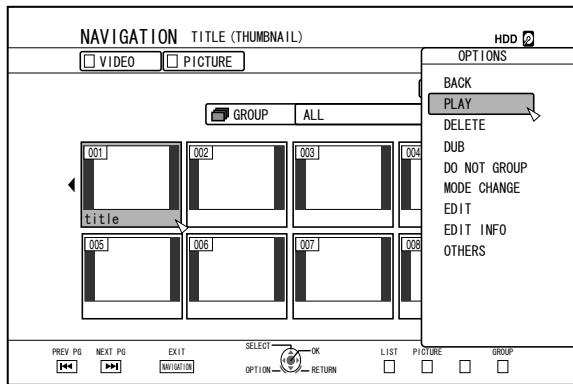 JVC SR-HD2500EU - Select a title/group, and press the [OPTION] button - 1