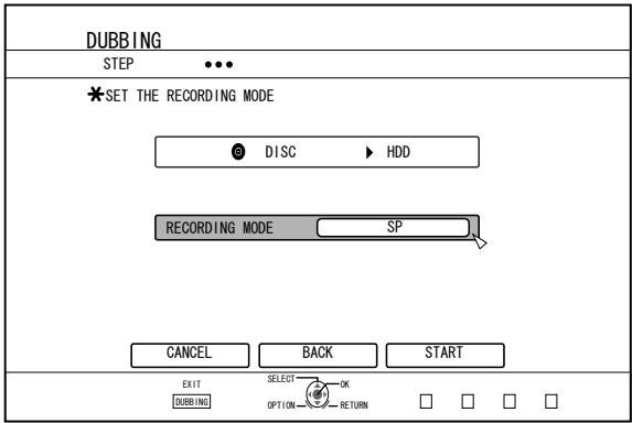 JVC SR-HD2500EU - Select the "RECORDING MODE" option - 1