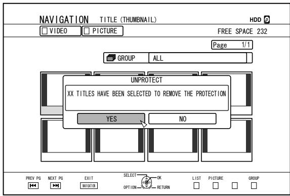 JVC SR-HD2500EU - Turning Off Title/Group Protection - 3