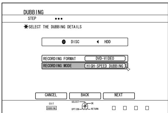 JVC SR-HD2500EU - Select "RECORDING MODE", and press the [OK] button - 1