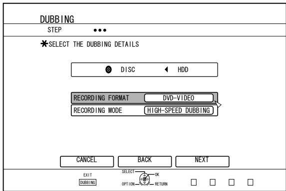 JVC SR-HD2500EU - Select "RECORDING FORMAT", and press the [OK] button - 1