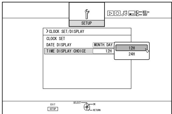 JVC SR-HD2500EU - Changing the time display style - 4