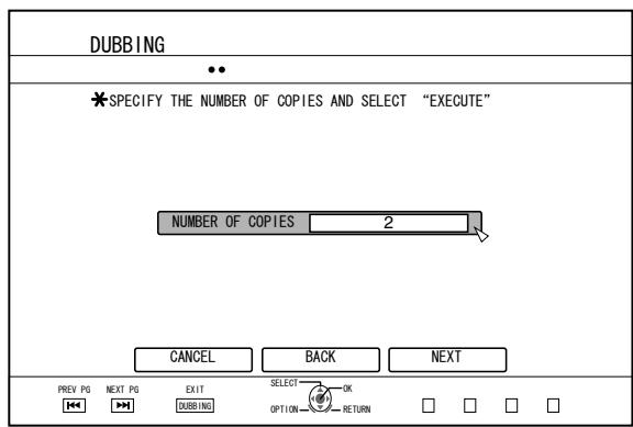 JVC SR-HD2500EU - Set the number of discs to copy using the [ / ] buttons - 1
