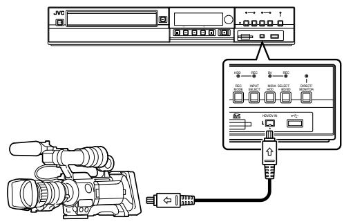 JVC SR-HD2500EU - Connecting a video camera - 1