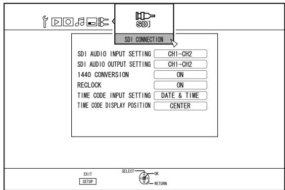 JVC SR-HD2500EU - Press the [▶] button, and select "SDI CONNECTION" - 1